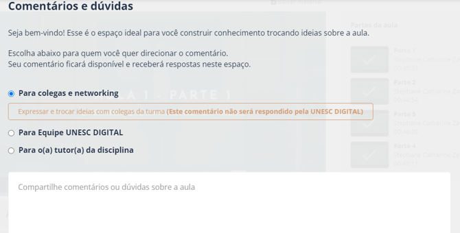 comentários colegas